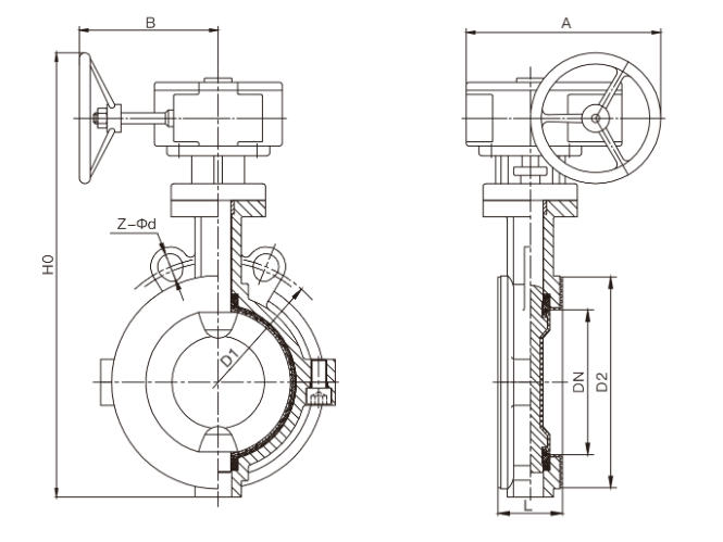 Wafer type fluorine-lined centerline butterfly valve(圖1)